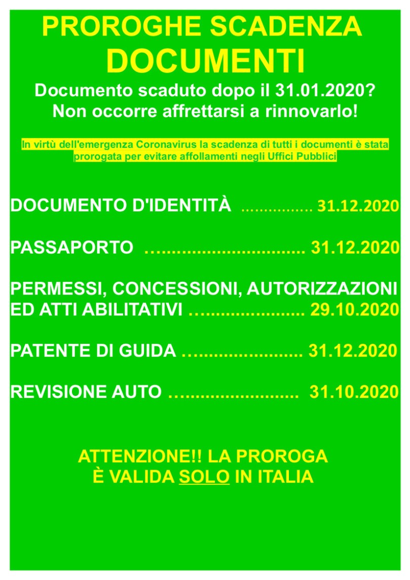 proroga validità documenti_agosto